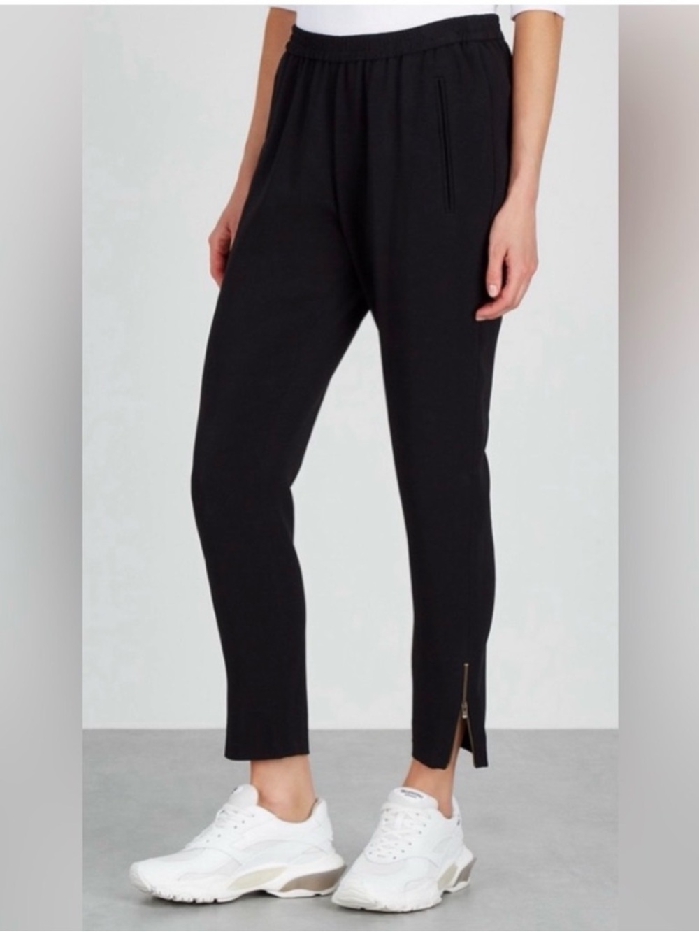 Stella McCartney Black Zip-Hem Tamara Trousers Size 44/8
